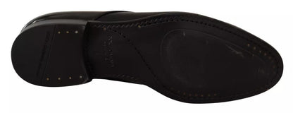 Dolce &amp; Gabbana Black Leather Lace Up Mens Formal Derby Shoes
