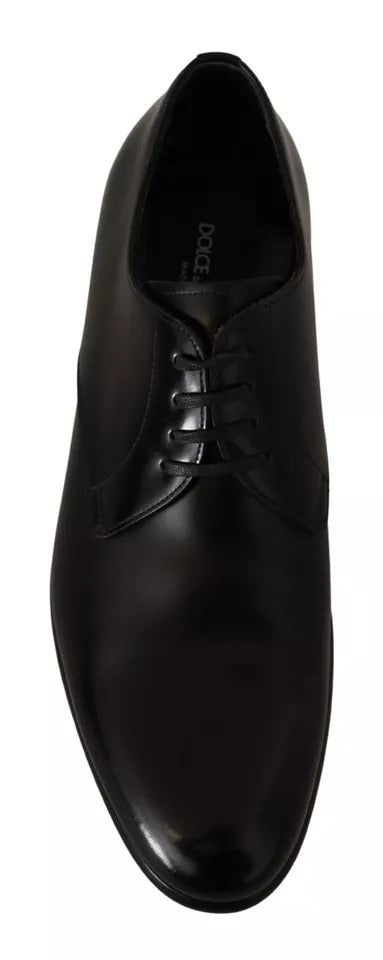 Dolce &amp; Gabbana Black Leather Lace Up Mens Formal Derby Shoes