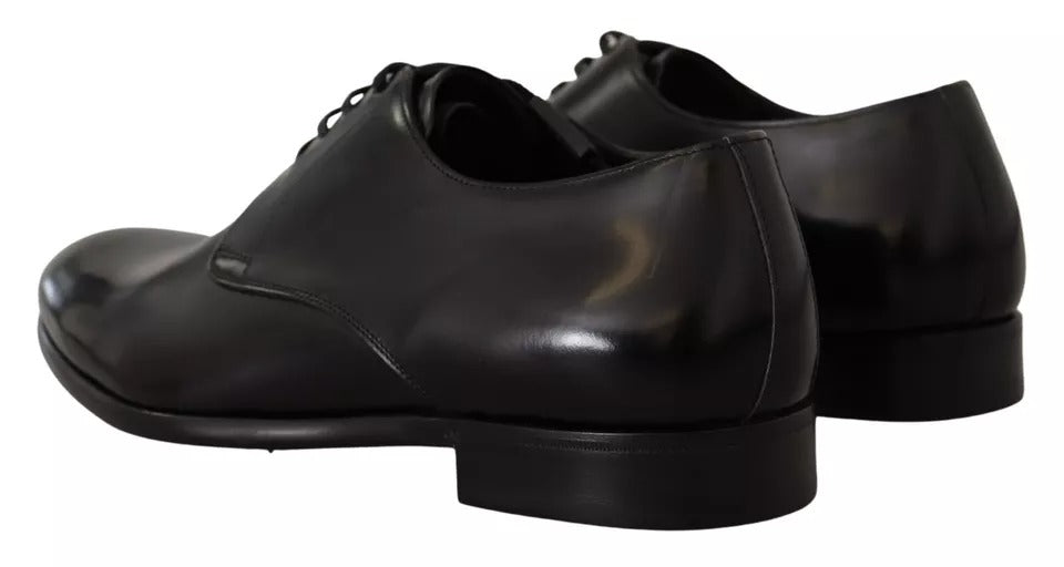 Dolce &amp; Gabbana Black Leather Lace Up Mens Formal Derby Shoes