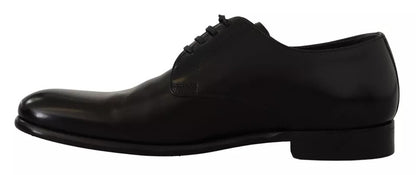 Dolce &amp; Gabbana Black Leather Lace Up Mens Formal Derby Shoes