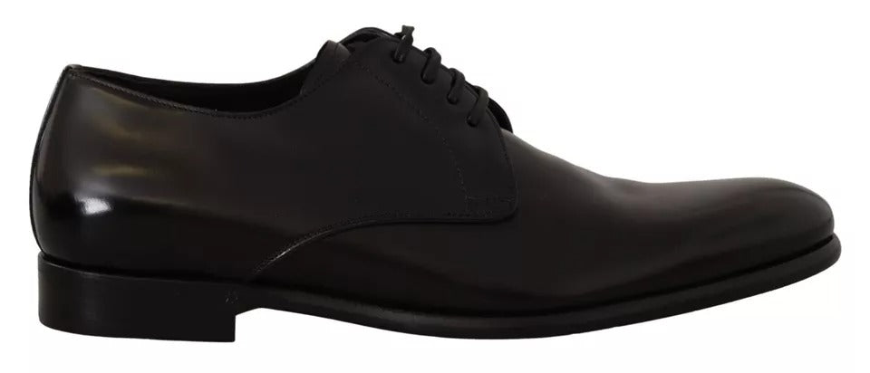Dolce &amp; Gabbana Black Leather Lace Up Mens Formal Derby Shoes