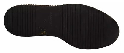 Mocassins beiges Dolce &amp; Gabbana à enfiler en cuir pour homme