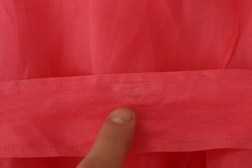 Dolce &amp; Gabbana Pink Silk Organza Belted Coat Jacket