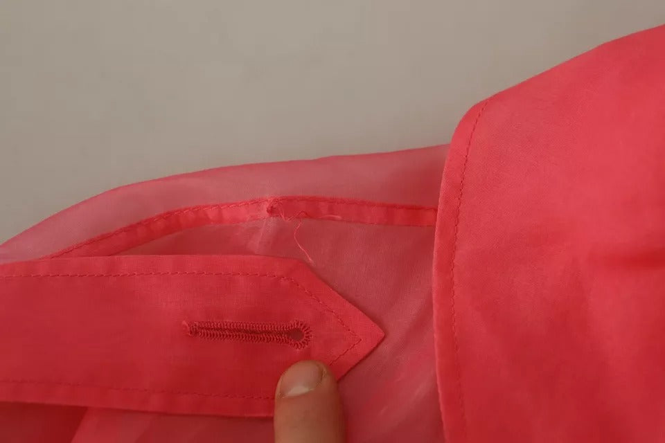 Dolce &amp; Gabbana Pink Silk Organza Belted Coat Jacket