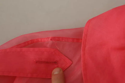 Dolce &amp; Gabbana Pink Silk Organza Belted Coat Jacket