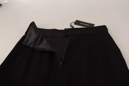 Mini-jupe crayon taille haute en soie noire Dolce &amp; Gabbana