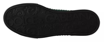 Dolce & Gabbana Green Corduroy High Tops Sneakers Mens Casual Shoes by Dolce & Gabbana