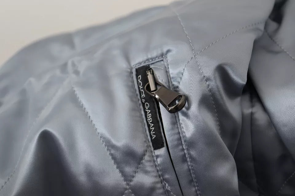 Dolce & Gabbana Light Blue Bomber Coat Men Jacket by Dolce & Gabbana