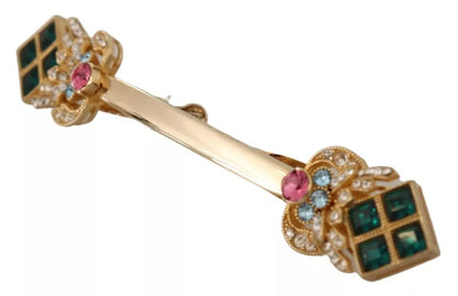 Broche Dolce &amp; Gabbana en argent sterling 925 plaqué or avec cristaux