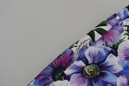 Dolce & Gabbana Purple Floral Print Tapered Cotton Pants by Dolce & Gabbana