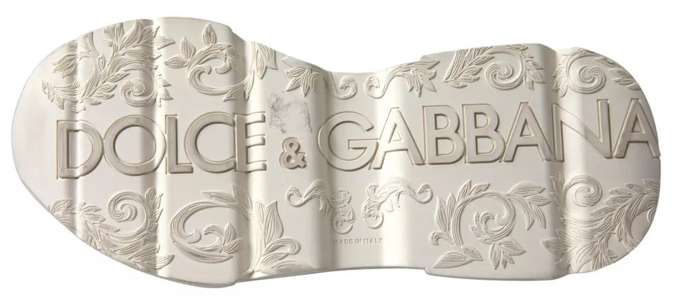 Dolce & Gabbana White Beige Leather Sport DAYMASTER Shoes Sneakers by Dolce & Gabbana