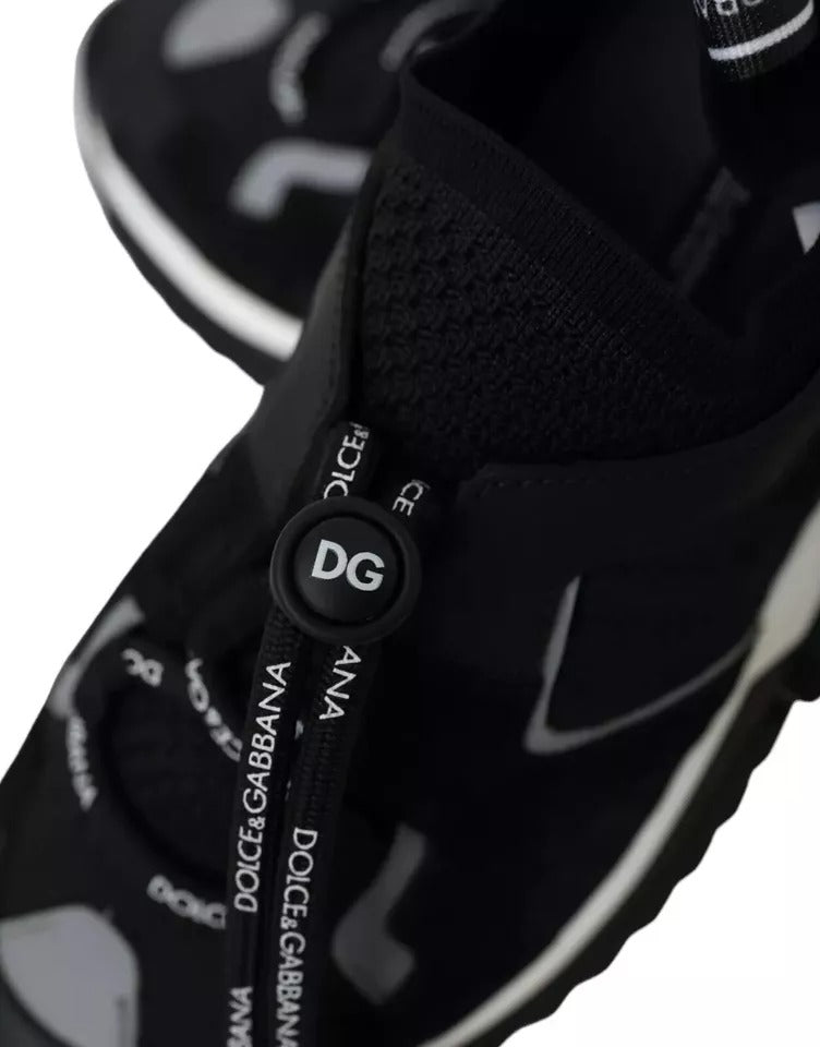 Dolce & Gabbana Black White Logo Sorrento Mens Sneakers Shoes by Dolce & Gabbana