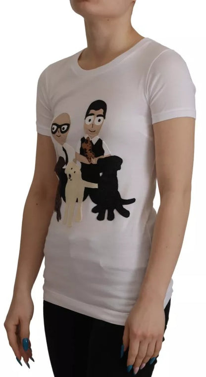 Dolce & Gabbana White #DGFamily Patch Top Cotton T-shirt by Dolce & Gabbana