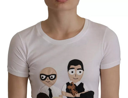 Dolce & Gabbana White #DGFamily Patch Top Cotton T-shirt by Dolce & Gabbana