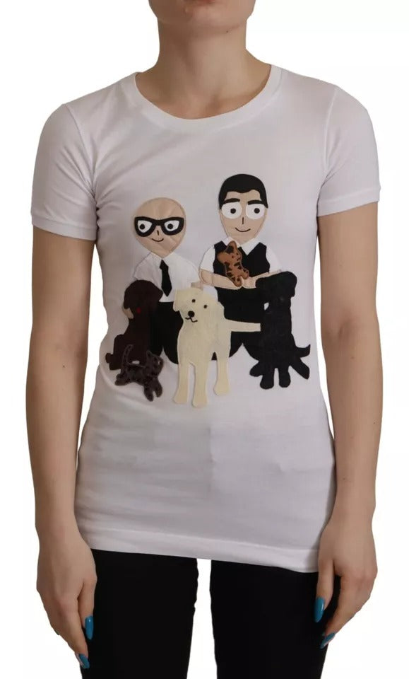 Dolce & Gabbana White #DGFamily Patch Top Cotton T-shirt by Dolce & Gabbana