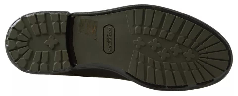 Dolce &amp; Gabbana Green Leather Rubber Sole Dress Shoes