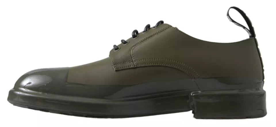 Dolce &amp; Gabbana Green Leather Rubber Sole Dress Shoes
