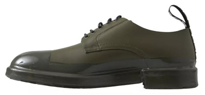 Dolce &amp; Gabbana Green Leather Rubber Sole Dress Shoes