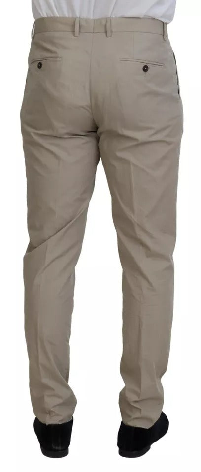 Dolce & Gabbana Beige Cotton Chino Men Formal Pants by Dolce & Gabbana