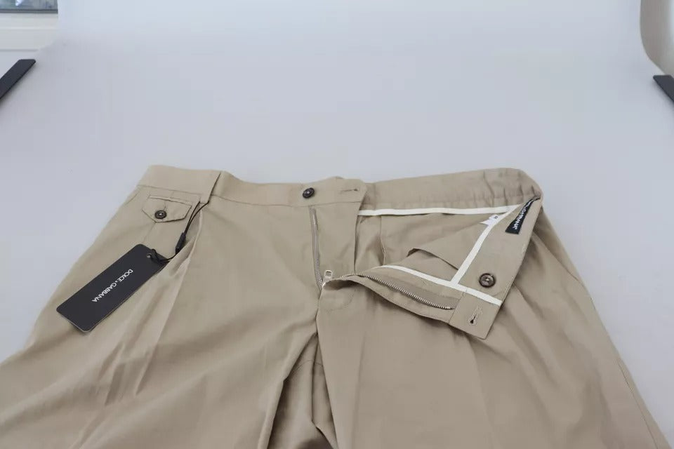 Dolce & Gabbana Beige Cotton Chino Men Formal Pants by Dolce & Gabbana