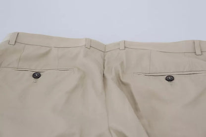 Dolce & Gabbana Beige Cotton Chino Men Formal Pants by Dolce & Gabbana