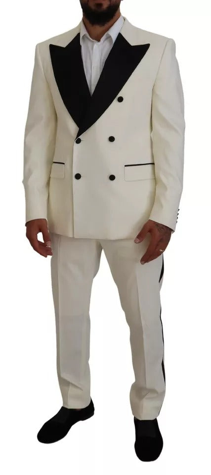 Dolce & Gabbana White Double Breasted 2 Piece SICILIA Suit by Dolce & Gabbana