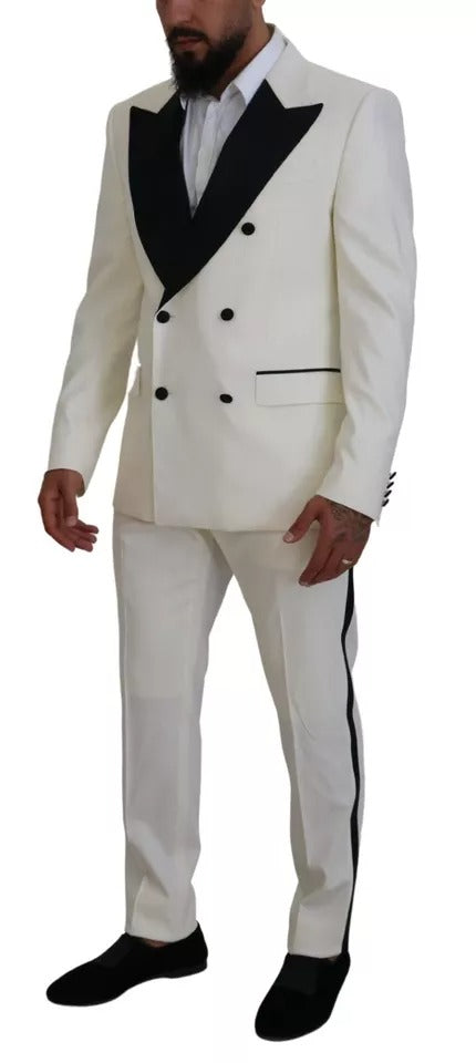 Dolce & Gabbana White Double Breasted 2 Piece SICILIA Suit by Dolce & Gabbana