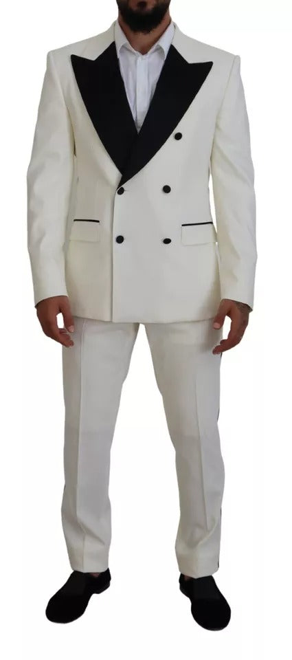 Costume 2 pièces croisé blanc Dolce &amp; Gabbana SICILIA