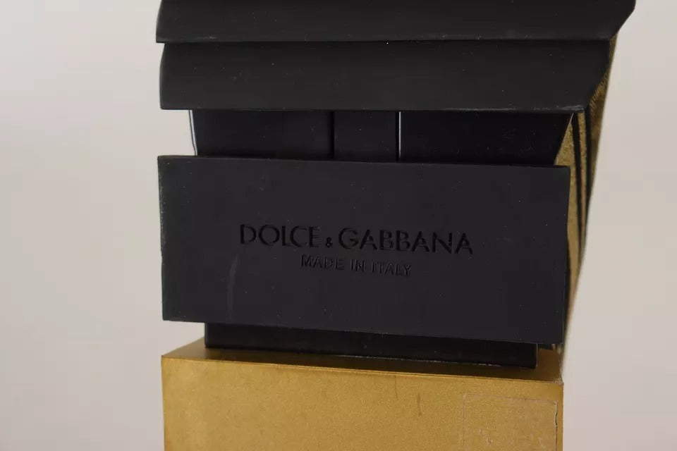 Dolce & Gabbana Gold Glitter Leopard Sorrento Sneakers Shoes by Dolce & Gabbana