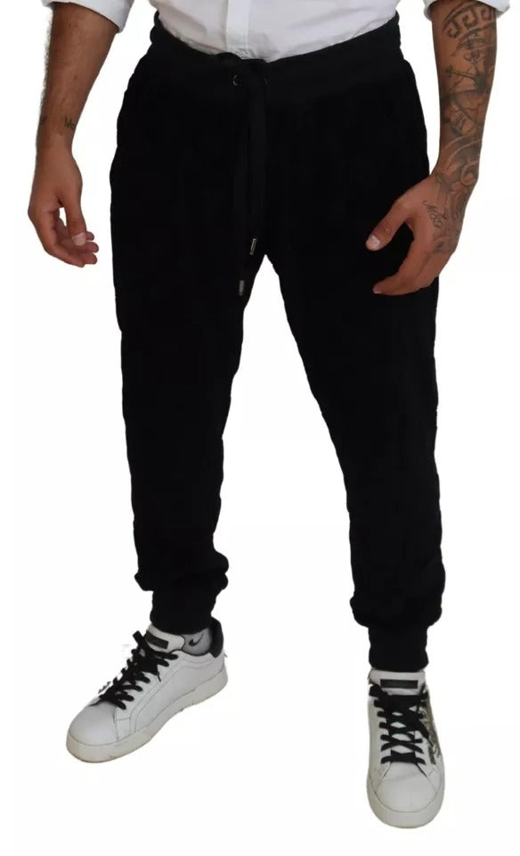 Dolce & Gabbana Black Cotton Skinny Jogger Sweatpants Pants by Dolce & Gabbana