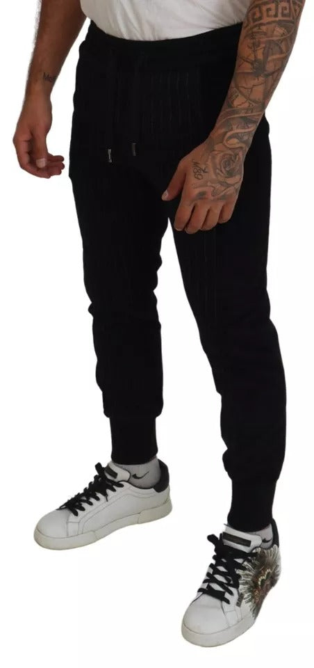 Dolce & Gabbana Black Cotton Blend Jogger Sweatpants Pants by Dolce & Gabbana