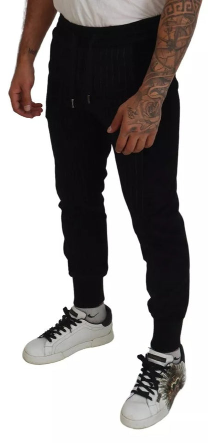 Dolce & Gabbana Black Cotton Blend Jogger Sweatpants Pants by Dolce & Gabbana