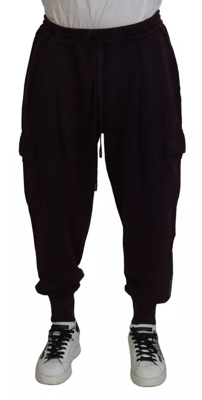 Dolce & Gabbana Bordeaux Cotton Cargo Jogger Sweatpants Pants by Dolce & Gabbana
