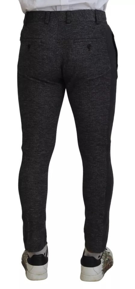 Dolce & Gabbana Gray Chevron Viscose Skinny Pants by Dolce & Gabbana