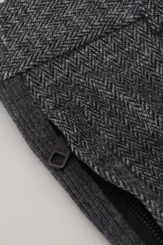 Dolce & Gabbana Gray Chevron Viscose Skinny Pants by Dolce & Gabbana