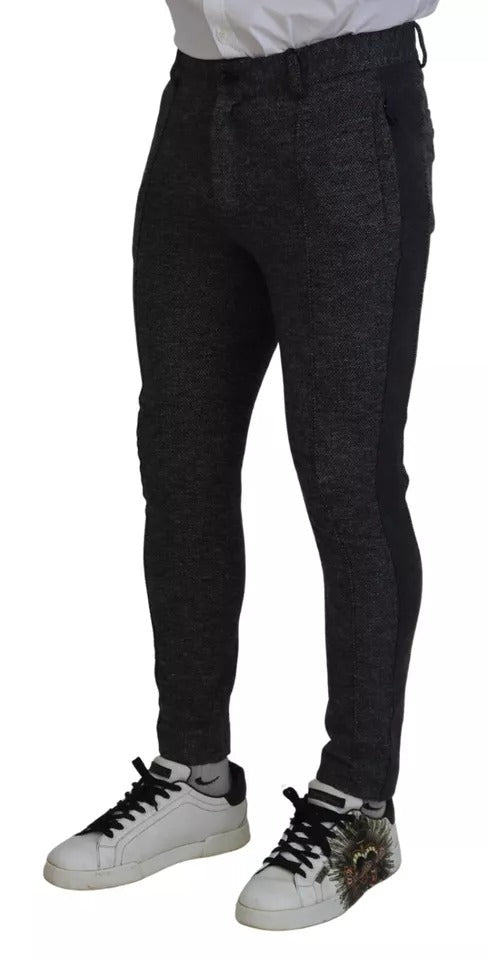 Dolce & Gabbana Gray Chevron Viscose Skinny Pants by Dolce & Gabbana