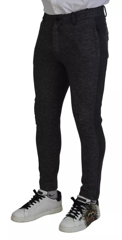 Dolce & Gabbana Gray Chevron Viscose Skinny Pants by Dolce & Gabbana