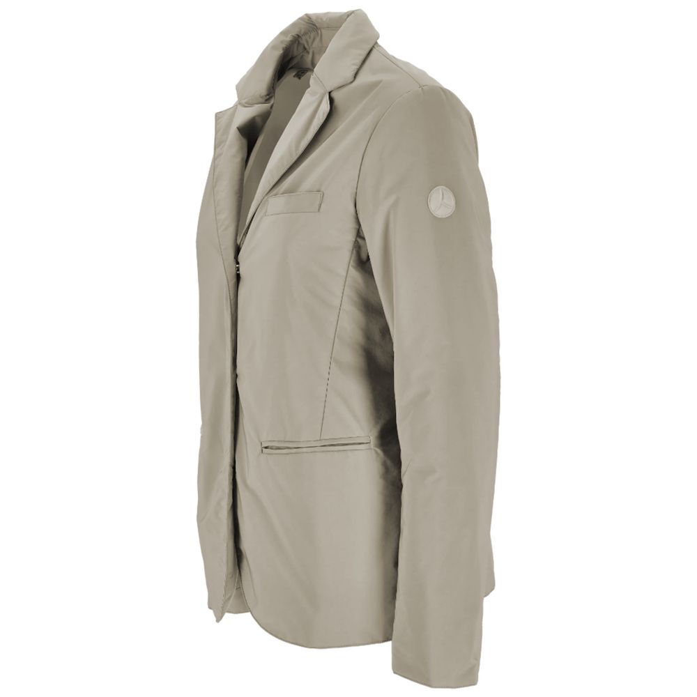 People Of Shibuya Beige Polyester Jackets &amp; Coat