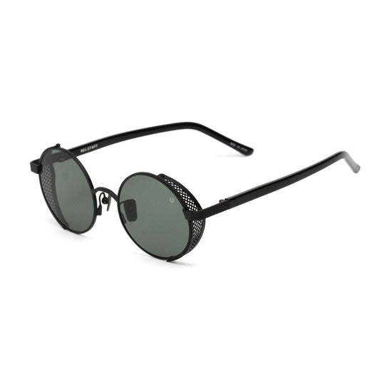 Lunettes de soleil Belstaff en cuir de veau noir