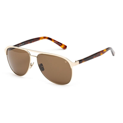 Lunettes de soleil Belstaff en cuir de veau doré