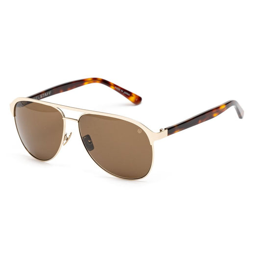 Lunettes de soleil Belstaff en cuir de veau doré