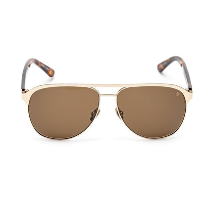 Lunettes de soleil Belstaff en cuir de veau doré