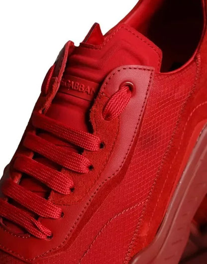 Dolce & Gabbana Red Leather Daymaster Low Top Sneakers Shoes by Dolce & Gabbana