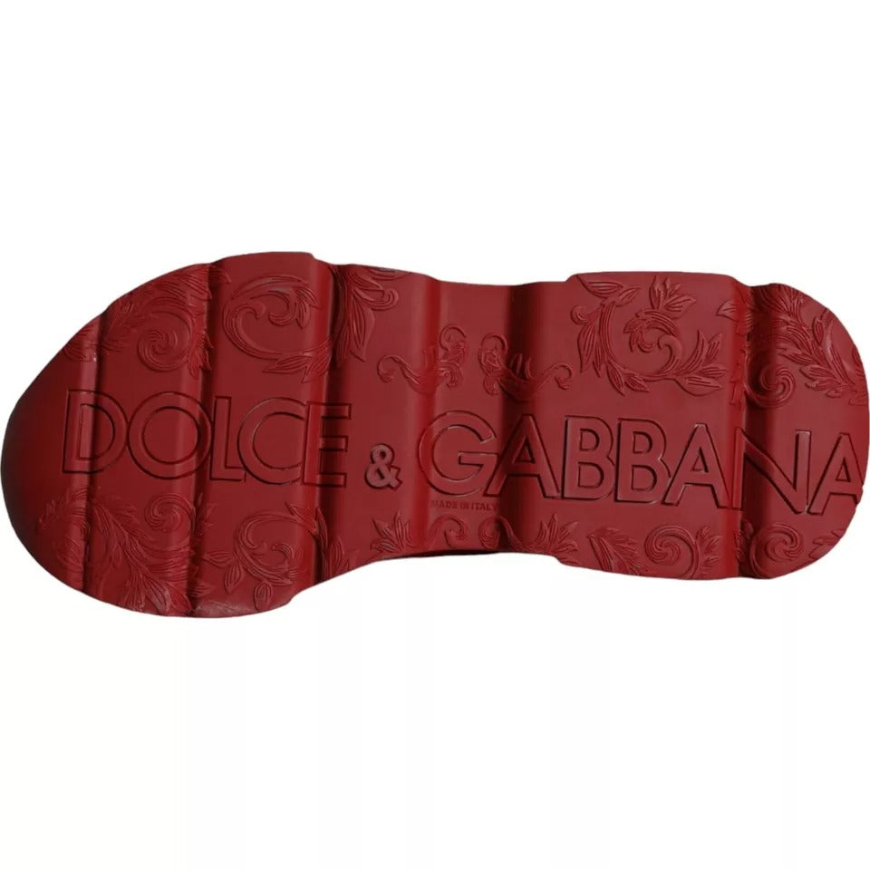 Dolce & Gabbana Red Leather Daymaster Low Top Sneakers Shoes by Dolce & Gabbana