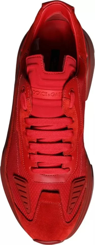 Dolce & Gabbana Red Leather Daymaster Low Top Sneakers Shoes by Dolce & Gabbana