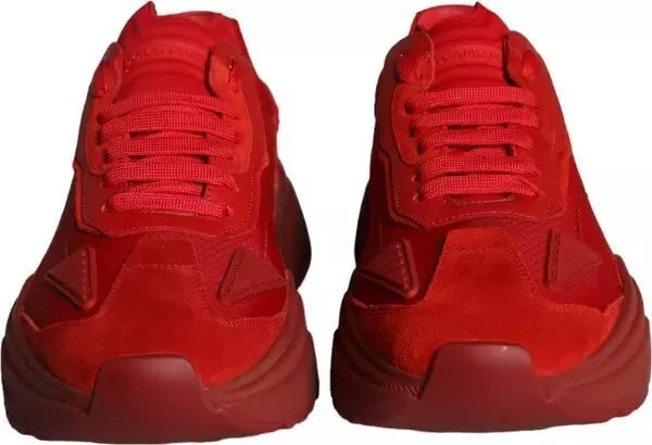 Dolce & Gabbana Red Leather Daymaster Low Top Sneakers Shoes by Dolce & Gabbana