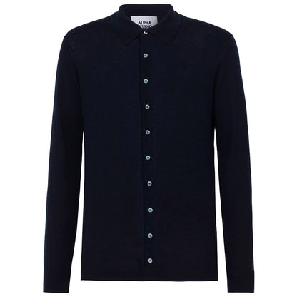 Alpha Studio Blue Cotton Shirt by Alpha Studio