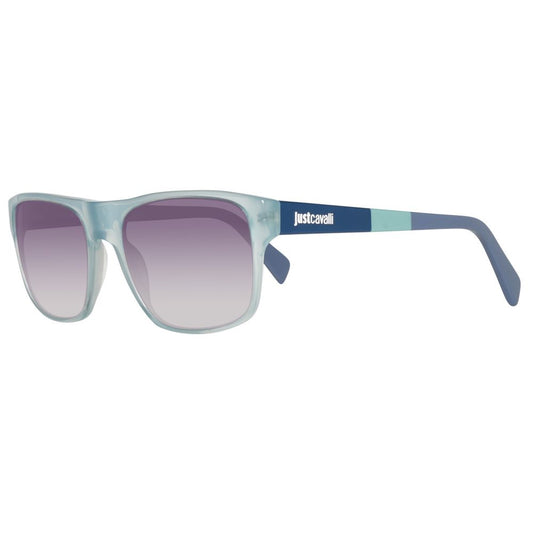 Lunettes de soleil Just Cavalli en cuir de veau bleu