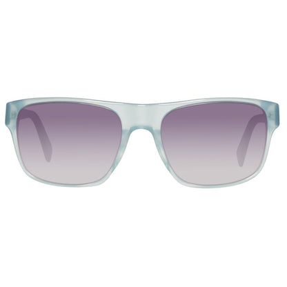 Lunettes de soleil Just Cavalli en cuir de veau bleu