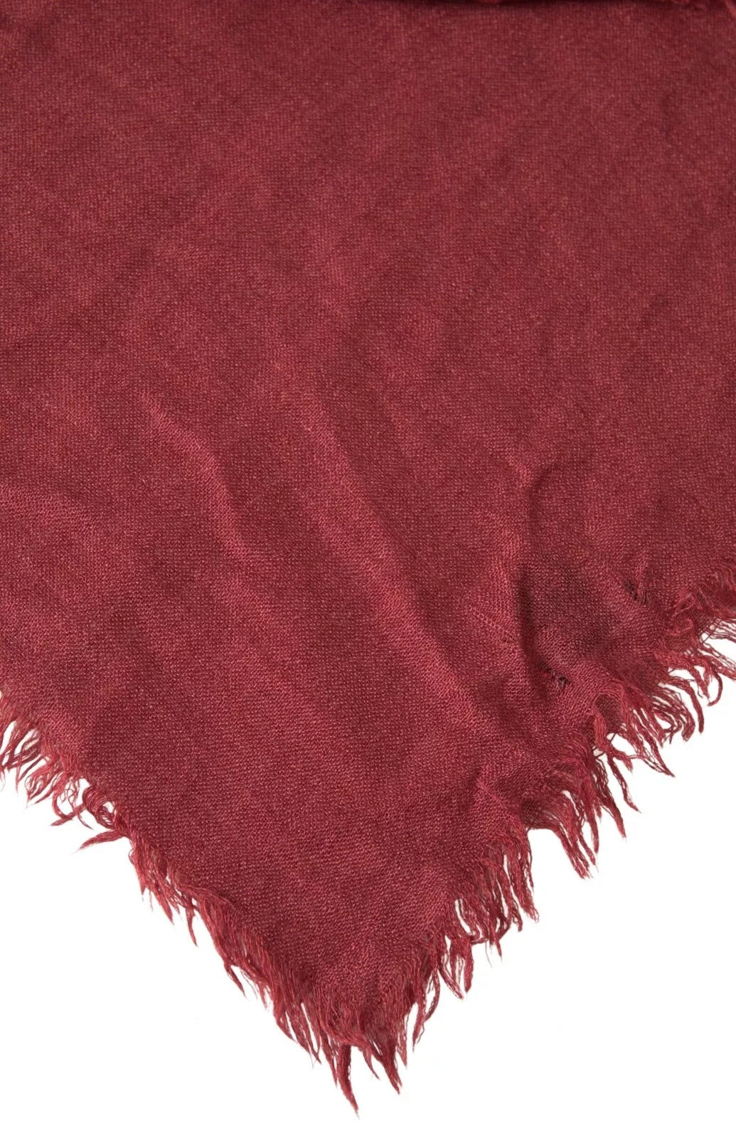 Dolce & Gabbana Maroon Cashmere Knit Wrap Shawl Fringe Scarf by Dolce & Gabbana
